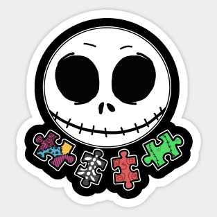 Puzzling Skull Sticker